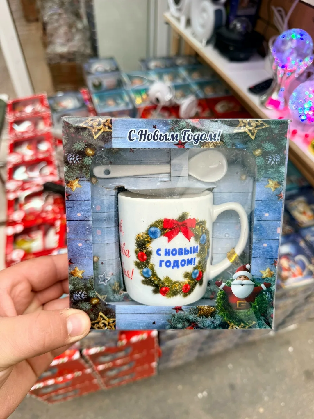 Набор новогодний кружка + ложка + коробка — фото 6