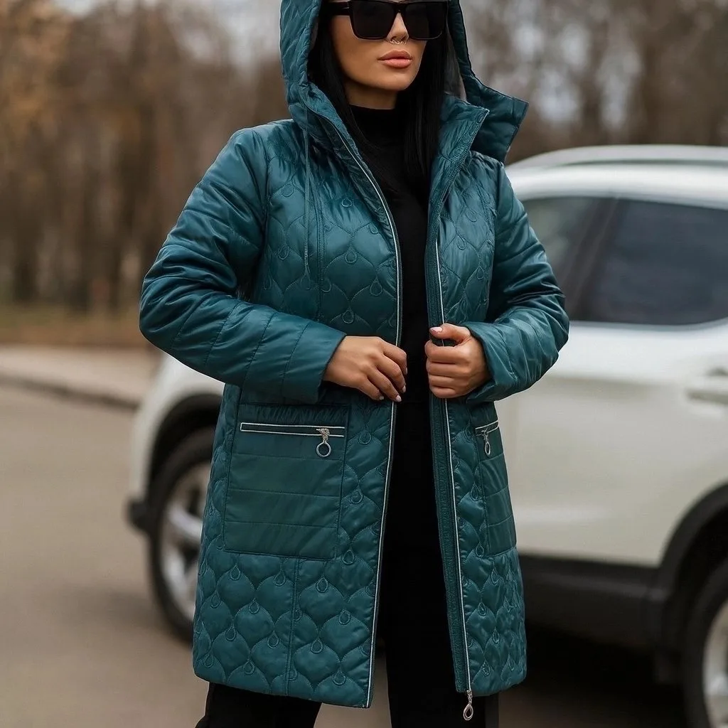 Сезон весна осень удлиненный куртка — фото 4