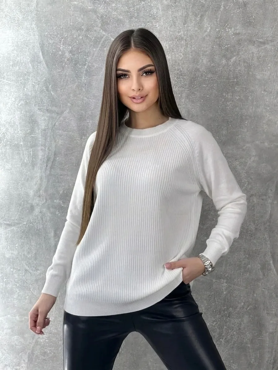 Свитер из смесовой ткани с добавлением кашемира и шерсти — фото 1
