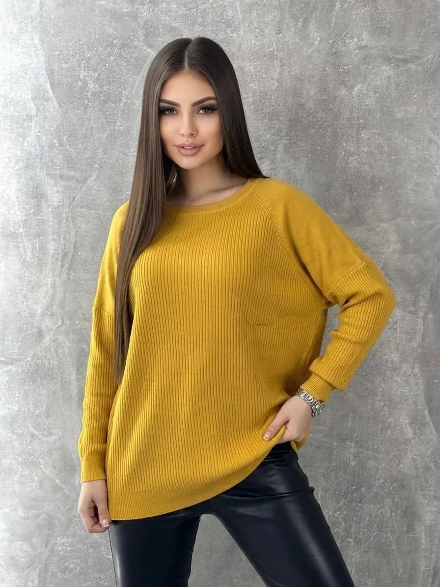 Свитер из смесовой ткани с добавлением кашемира и шерсти — фото 3