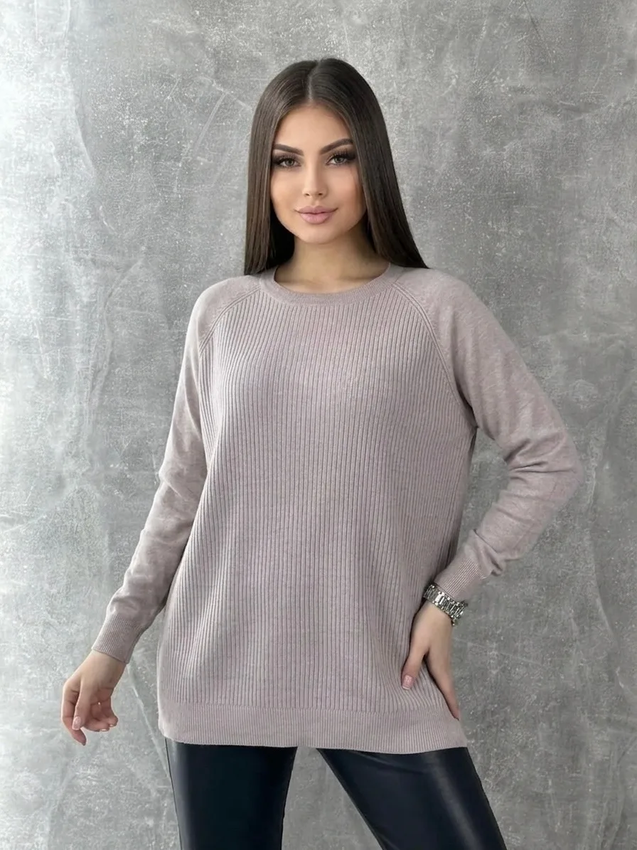 Свитер из смесовой ткани с добавлением кашемира и шерсти — фото 4