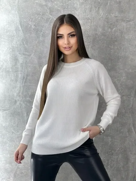 Свитер из смесовой ткани с добавлением кашемира и шерсти — фото 1