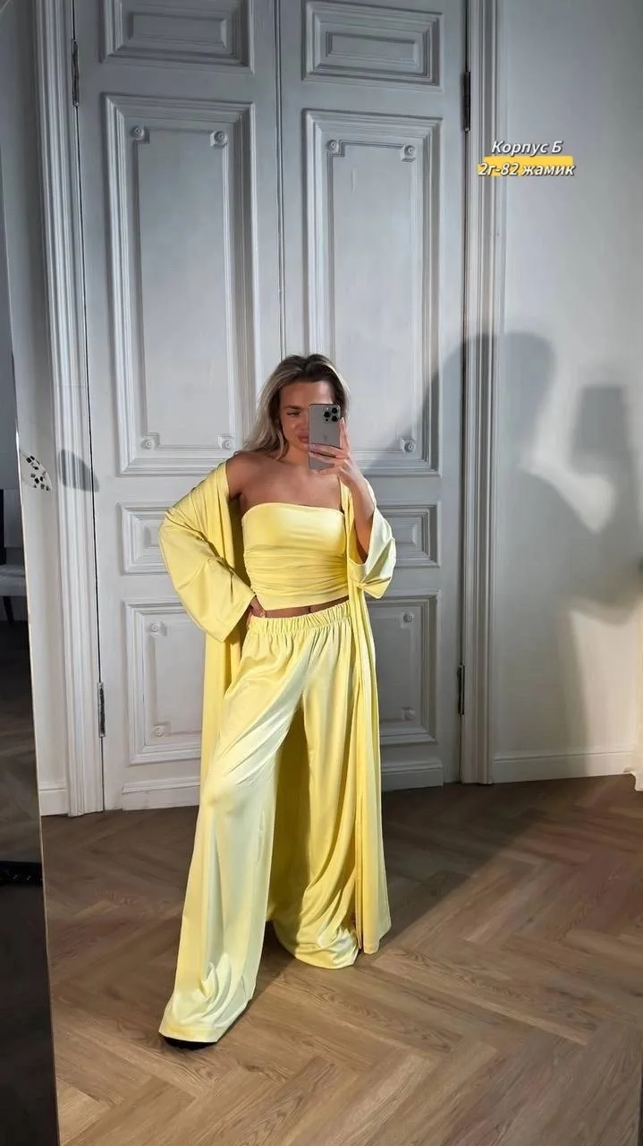 Набор из абая, топика и штанов единого размера — фото 4
