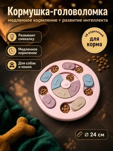 Игрушка кормушка лабиринт для собак, лён — фото 1