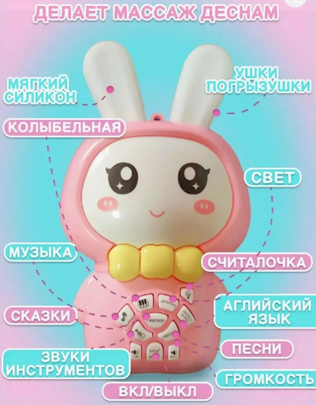 Игрушка-зайка с функцией света и звука — фото 11