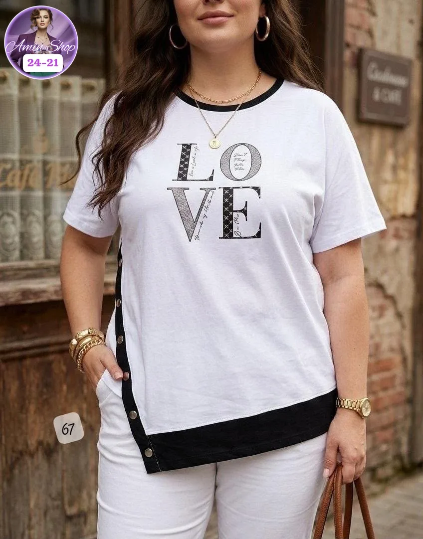 Футболка Love со стразами — фото 5