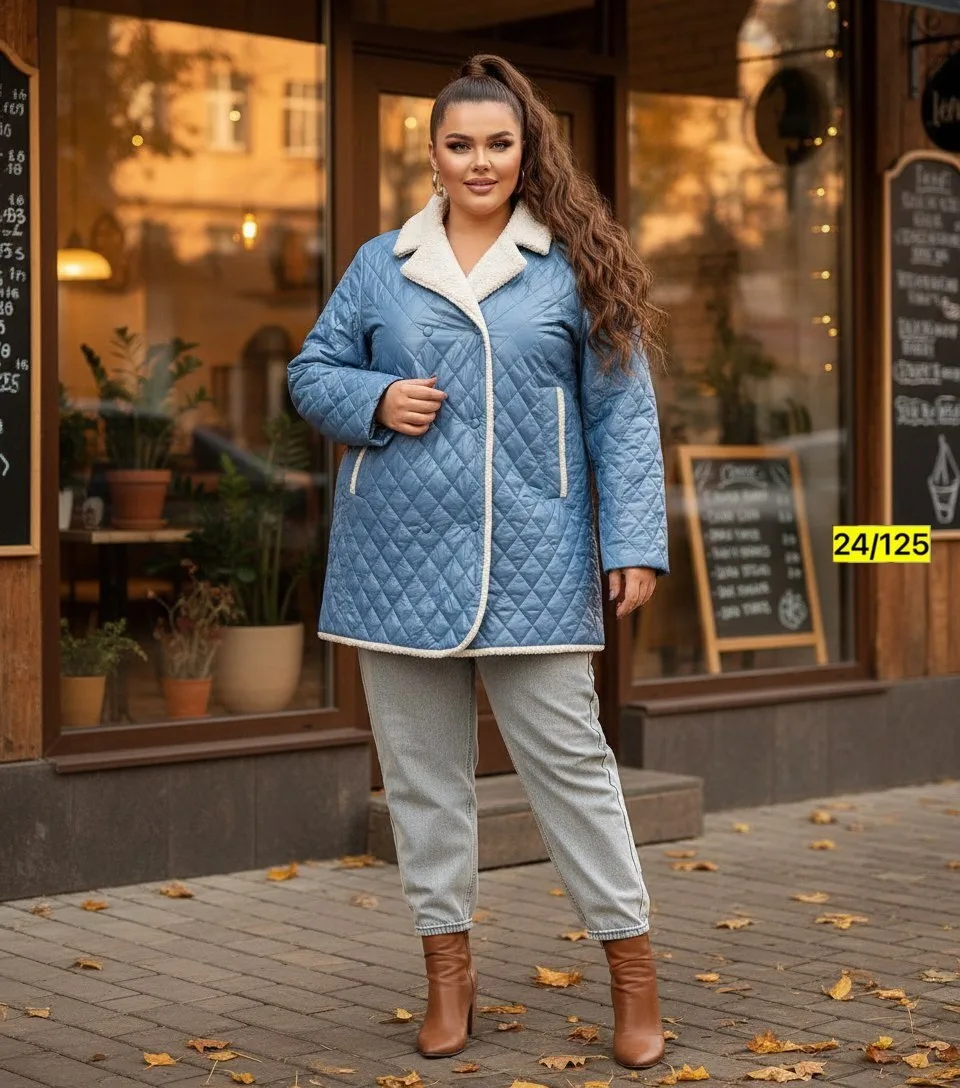 Стильный Куртка синяя — фото 4