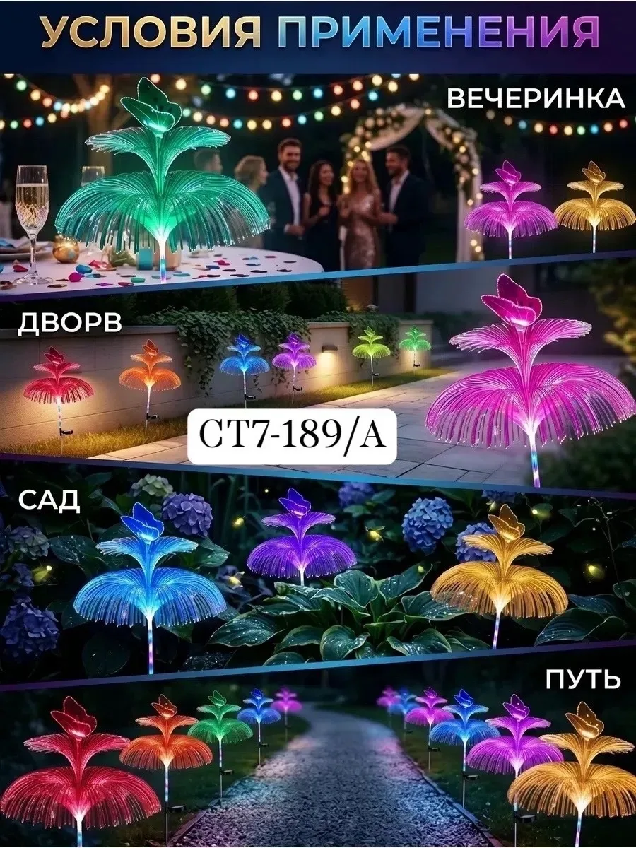 Тапки Фонарик, светильник садовый уличный комплект — фото 3