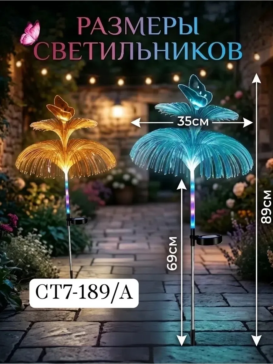 Тапки Фонарик, светильник садовый уличный комплект — фото 4