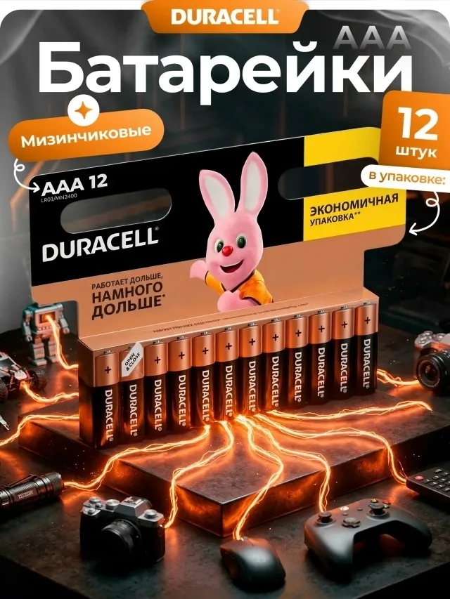 Батарейки Duracell в ассортименте: АА и ААА — фото 1
