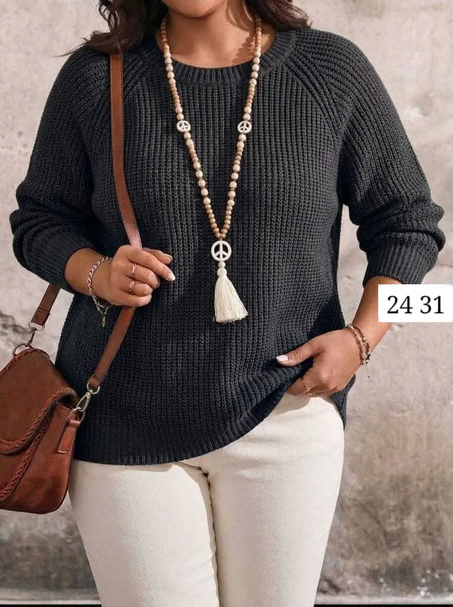 Женский вязаный свитер, Over Size — фото 3