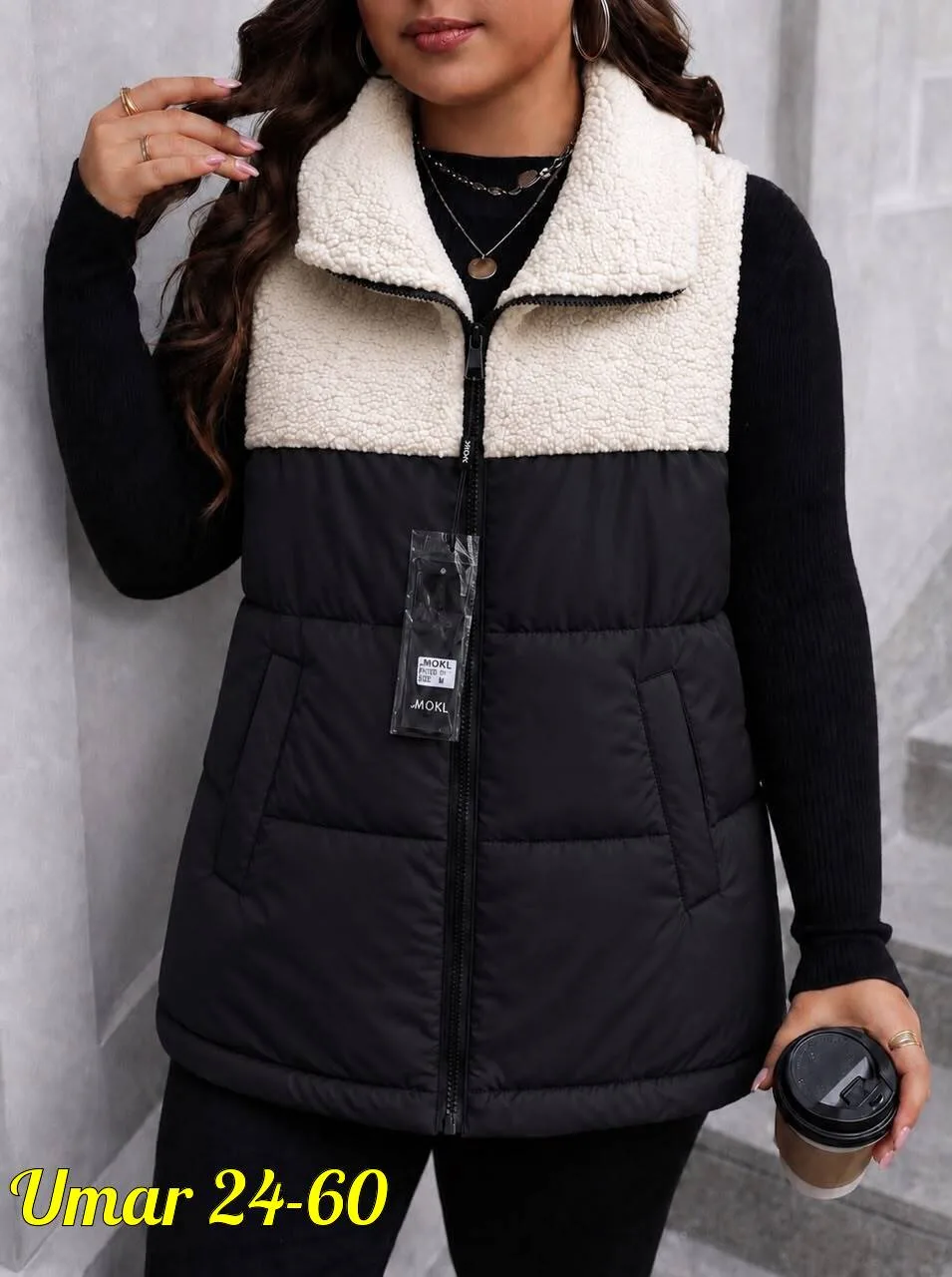 Жилетка барашка синтепон Синий — фото 5