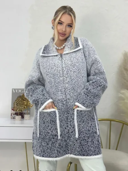 Кофта из смесовой ткани с добавлением кашемира и ангоры — фото 1
