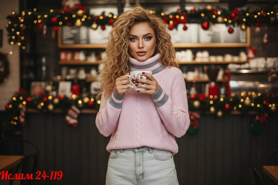 Женский вязаный свитер — фото 3