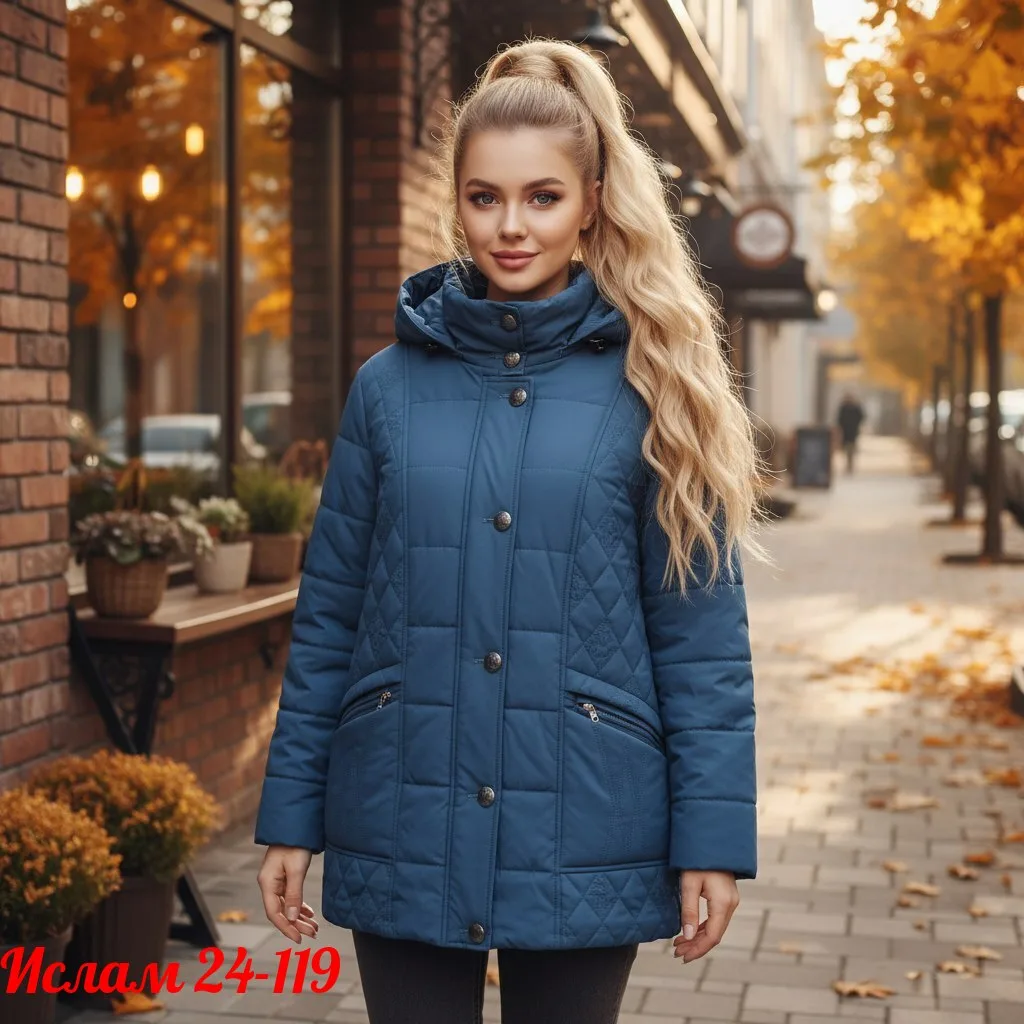 Утеплённая куртка из фабричного материала с наполнителем холлофайбер — фото 1