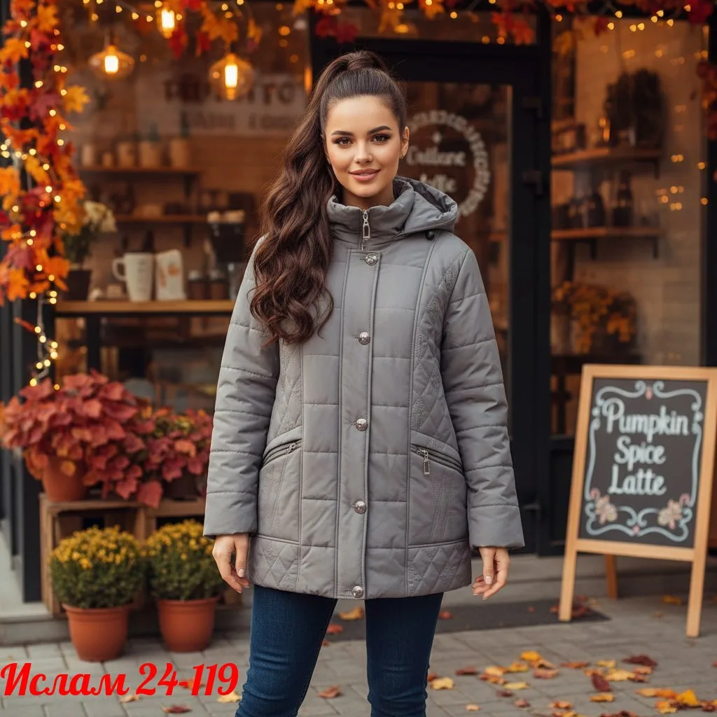 Утеплённая куртка из фабричного материала с наполнителем холлофайбер — фото 5