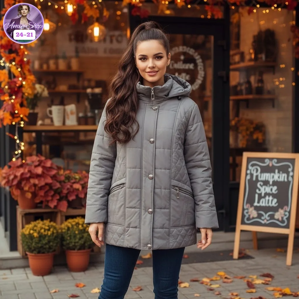 Утеплённая куртка из фабричного материала с наполнителем холлофайбер — фото 11